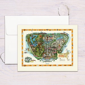 Tarjetas de felicitación - Mapa de Disneyland - Disney - Tarjeta de regalo