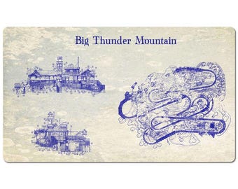 Tapete de escritorio - Protector de escritorio - Disney - Ferrocarril del Gran Trueno - Plano - Vintage - Disneyland - Disney World