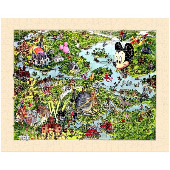 WDW Disneyパズル　マップ他 Disney World - Puzzle - Map - Disney - Etsy