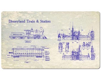 Alfombrilla de escritorio - Alfombrilla de escritorio - Disneyland - Tren - Estación de tren - Plano - Alfombrilla de ratón