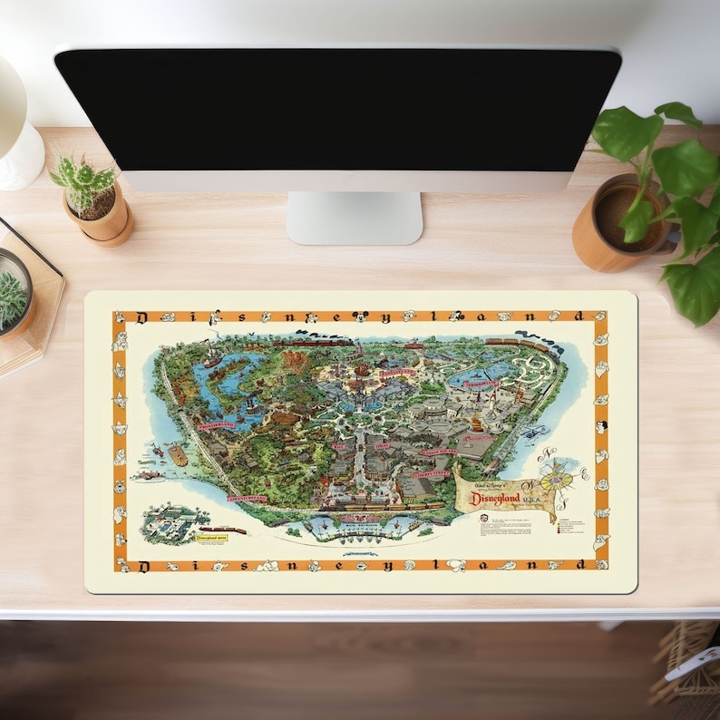 Desk Mat Desk Pad Disneyland Map Mouse Pad image 1