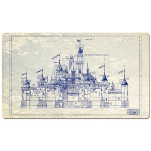 Schreibtischunterlage - Disneyland - Schloss - Blaupause - Mausunterlage - Dornröschen