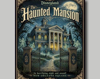 Disney -  Print - Poster - Disneyland -  Haunted Mansion