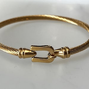 18K Vergoldetes Edelstahlarmband, Armreif, Anlauffrei