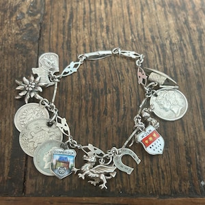 Vintage silver charm bracelet