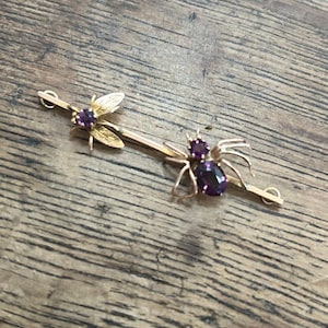 Antique gold bug insect pendant / chain extender