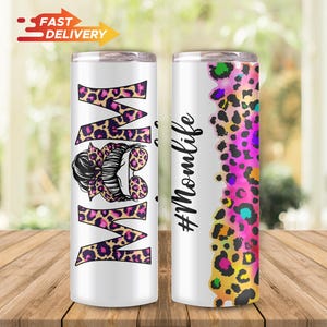 Mom life Tumbler, Best Mother's Day Gift, Momlife, Tumbler, Trendy Mom Gifts, Cheetah, Neon Tumbler, Leopard Glitter Tumbler, Gifts For Her