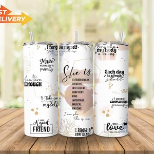 Mindfulness Gifts, Social Worker Gift, Inspirational Tumbler, Daily Affirmations, Gift For Her, Best Friend Tumbler, Insulated Tumbler