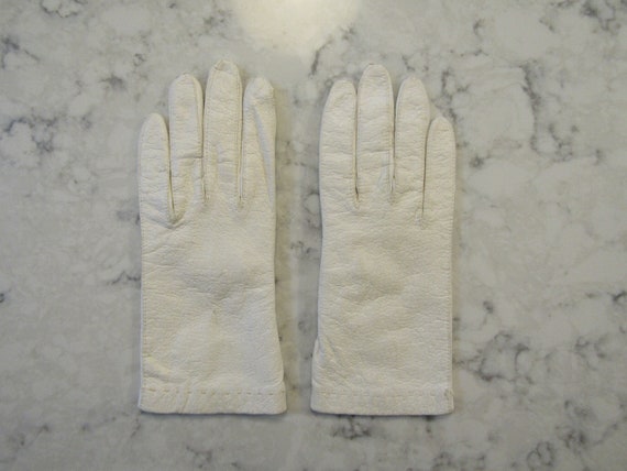 Vintage 1960's New Unused Kay Fuchs White Leather… - image 1