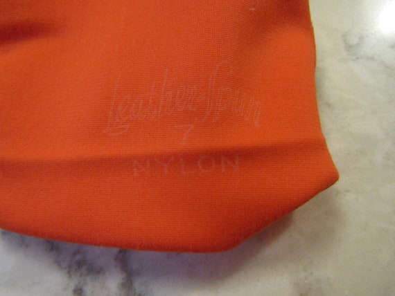 Vintage Bright Orange Nylon Elbow Gloves----12"--… - image 5