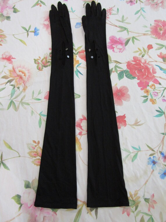 Gant Noir Long Femme Gants Longs Style Années 1920 Rétro Gants En