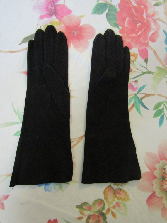 Vintage New NOS Dead Stock Black French Doeskin K… - image 2