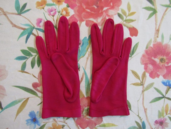 Vintage Deep Violet Purple Nylon Gloves----7.5" W… - image 3