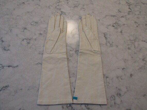 Vintage New NOS NWT's Dead Stock White Kid Leathe… - image 3