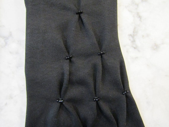 Vintage Dawnelle Black Cotton Evening Gloves with… - image 2