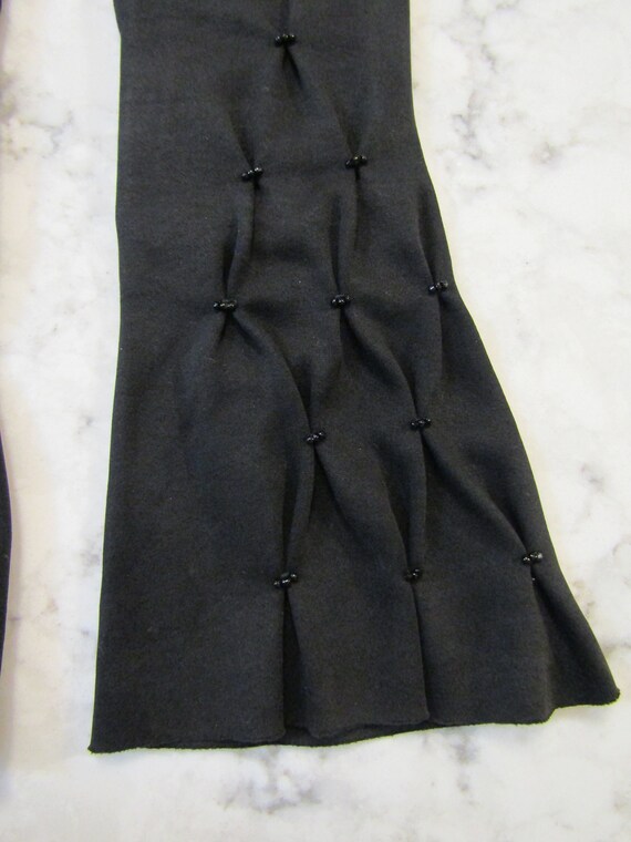 Vintage Dawnelle Black Cotton Evening Gloves with… - image 3