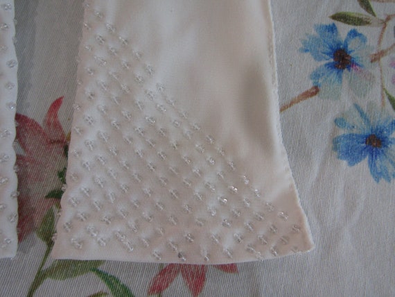 Vintage White Nylon Evening Gloves with Clear See… - image 2