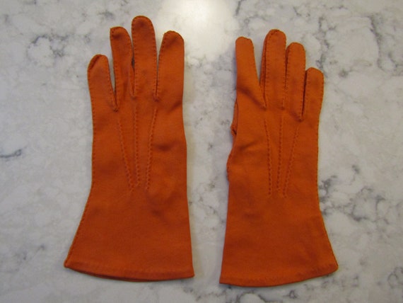 orange cotton gloves