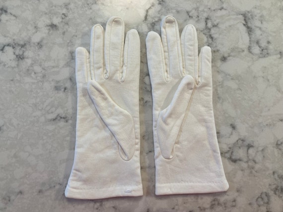 Vintage New Unworn Dead Stock NOS Gloves White Ny… - image 4