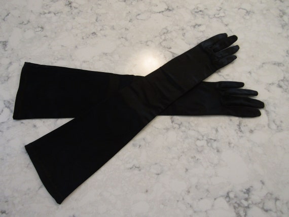 Vintage KAY FUCHS Stretch Black Matte Satin Rayon… - image 1