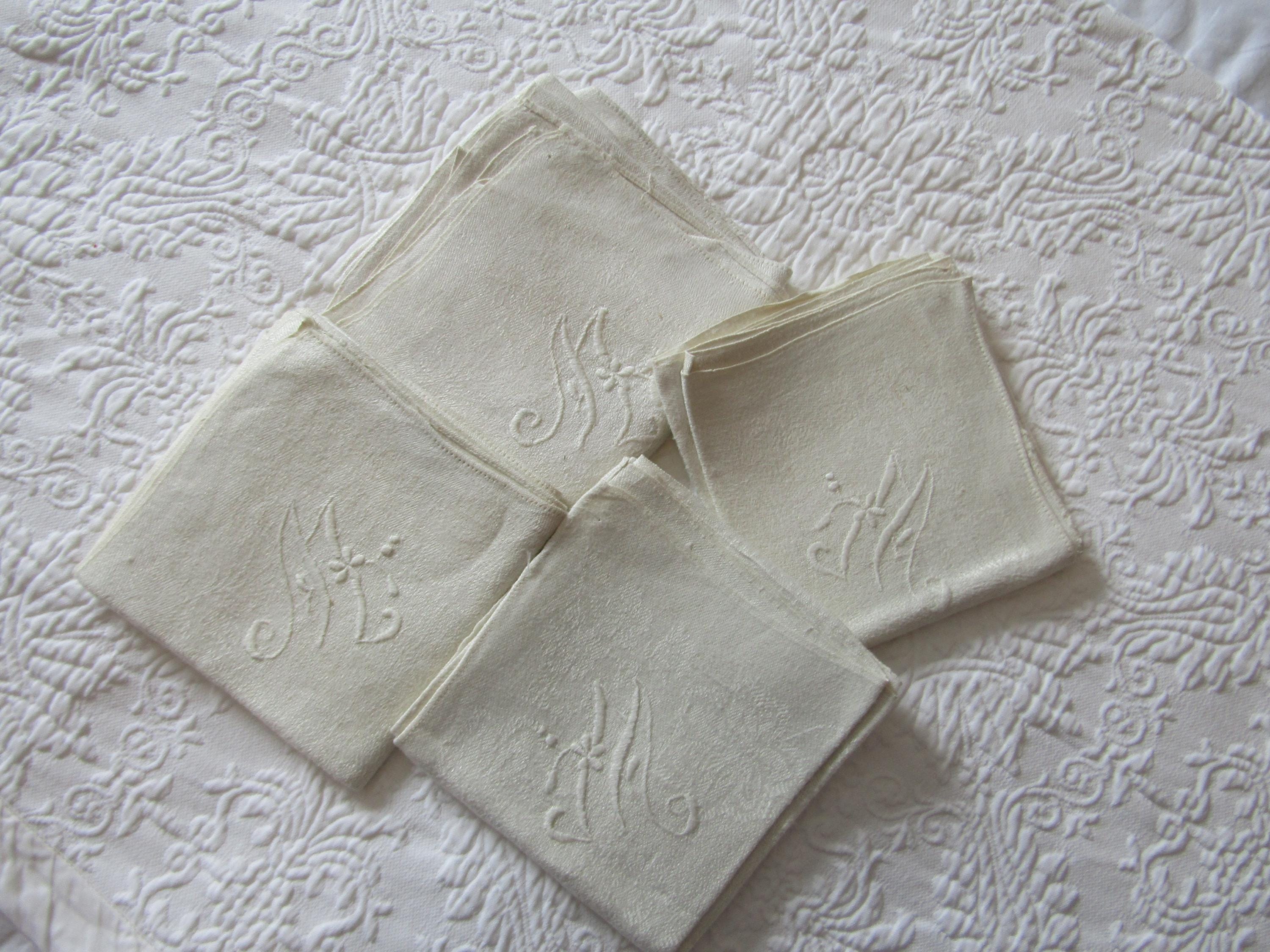 Vintage Linens With Monogram M - Etsy