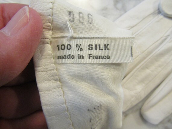 Vintage NOS New Dead Stock White French Kid Leath… - image 4