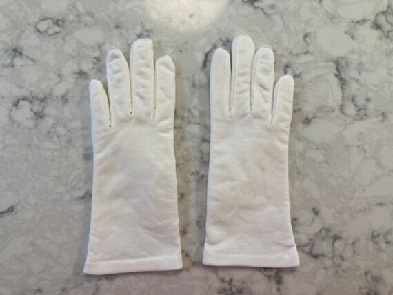 Vintage New Unworn Dead Stock NOS Gloves White Ny… - image 1