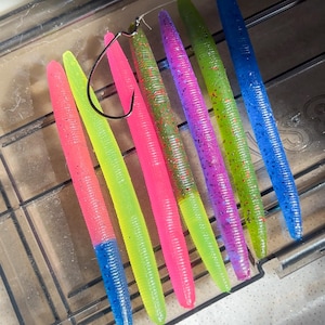 Soft Plastic Worm Fishing Lure - Set of 6