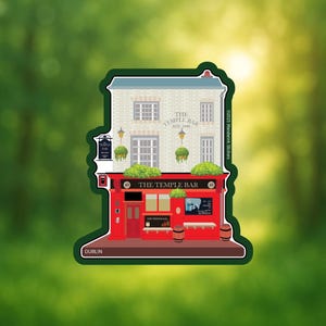 Temple Bar Dublin Sticker – Ireland Pub Vinyl Sticker, Irish Travel Souvenir