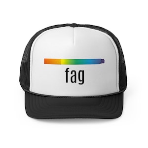 Rainbow Fag/Cigarette Trucker Cap, LGBTQ+ Hat, Festival Accessories, Gay Pride Gear, Unisex Cap, Trendy Summer Hat