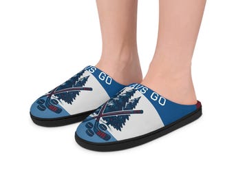 Pantuflas de hockey para hombre, cómodas zapatillas de franela polar