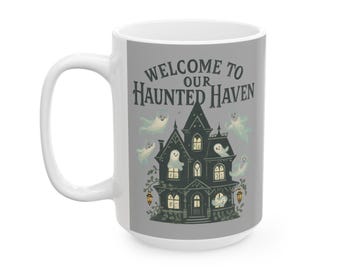 Haunted House Ghost Mug: Spooky Halloween Coffee Cup