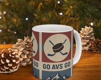 Vintage Hockey Team Mug | 'Go Avs Go' Coffee Cup