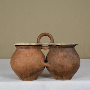 Vintage Clay Pot - Rustic Handmade Ceramic Vase - Antique Terracotta Bowl - Primitive Pottery Jug - Wabi-Sabi Clay Vessel - Clay Home Decor