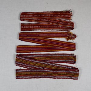 Vintage Ukrainian Woven Belt - Handwoven Folk Costume Sashm - Traditional Ethnic Belt - Rustic Boho Festival Accessory
