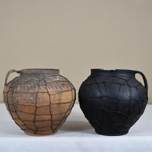 Vintage Clay Pot - Rustic Handmade Ceramic Vase - Antique Terracotta Bowl - Primitive Pottery Jug - Wabi-Sabi Clay Vessel - Clay Home Decor