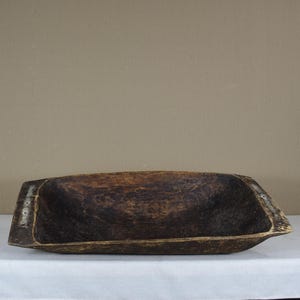 Antique Dough Bowl - Vintage Wood Bowl - Large Rustic Bread Bowl - Primitive Wooden Bowl - Farmhouse Table Centerpiece Tray