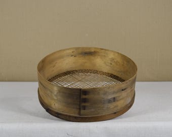 Antique Wooden Sieve - Rustic Kitchen Sifter - Primitive Grain Sieve - Vintage Farmhouse Baking Tool - Old Sieving Tool - Sieve Wall Decor