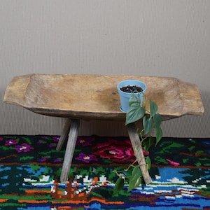 Antique Dough Bowl - Hand Carved Wood Dough Bowl - Primitive Rustic Wooden Bowl - Decorative Handmade Wood Bowl - Farmhouse Kitchen Decor