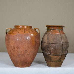 Vintage Clay Pot - Rustic Handmade Ceramic Vase - Antique Terracotta Bowl - Primitive Pottery Jug - Wabi-Sabi Clay Vessel - Clay Home Decor