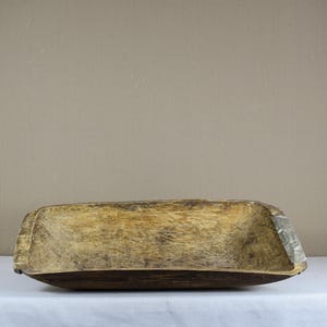 Antique Wooden Dough Bowl - Wood Fruit Bowl - Bread Bowl - Primitive Wood Centerpiece - Handcarved Vintage Tray - Farmhouse Kitchen Decor