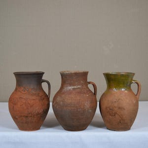 Vintage Clay Pot - Rustic Handmade Ceramic Vase - Antique Terracotta Bowl - Primitive Pottery Jug - Wabi-Sabi Clay Vessel - Clay Home Decor