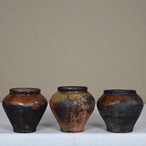 Vintage Clay Pot - Rustic Handmade Ceramic Vase - Antique Terracotta Bowl - Primitive Pottery Jug - Wabi-Sabi Clay Vessel - Clay Home Decor