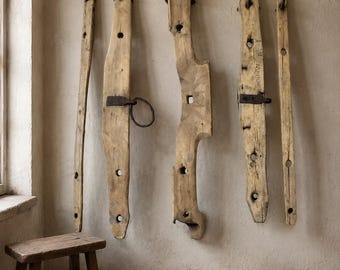 Vintage trägårdsok – rustik ladugårdskonst väggdekoration