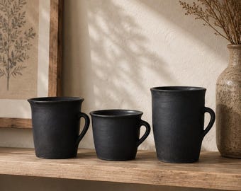 Vintage Handmade Clay Pot - Rustic Wabi-Sabi Vase - Farmhouse Decor