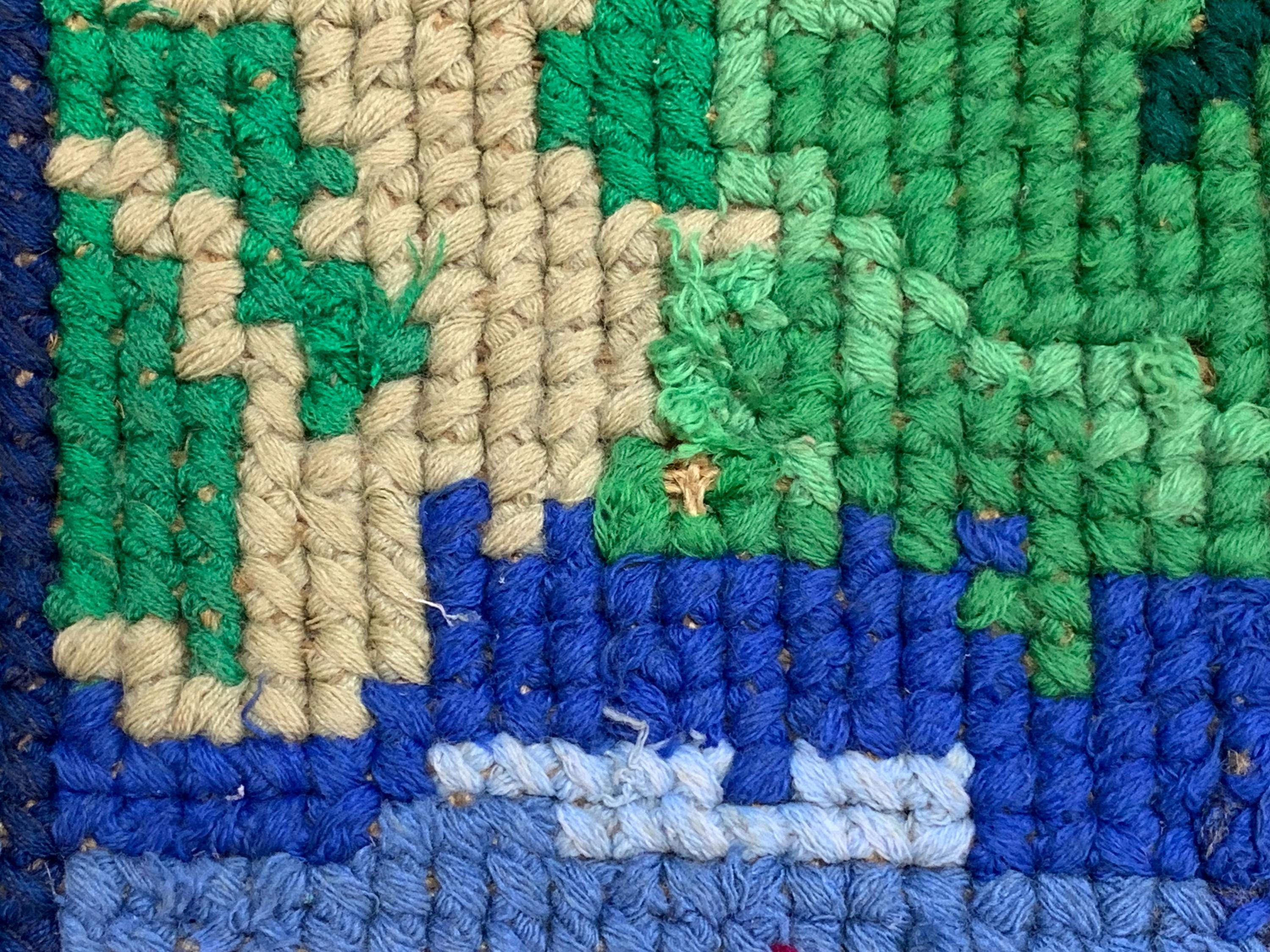 ヴィンテージ刺繍ラグ - カラフルなハンドメイド壁掛け - ウクライナの 