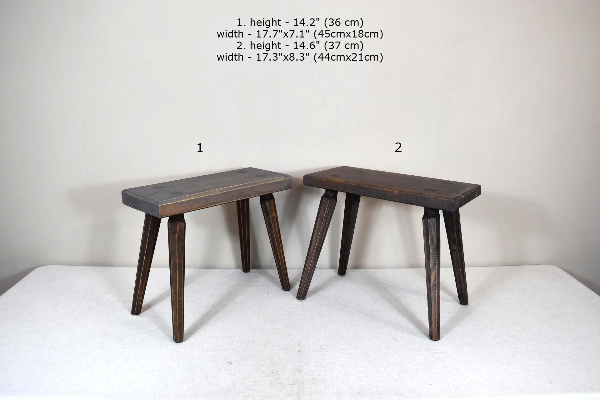 Vintage Wooden Stool - Rustic Farmhouse Bench - Antique Wood Step Stool ...
