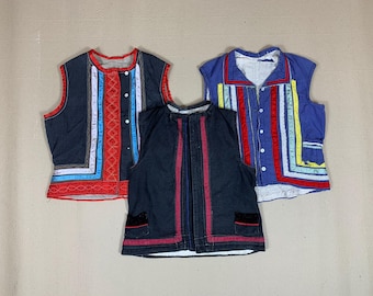 Vintage ukrainische bestickte Volksweste – Handgefertigte Leinenweste