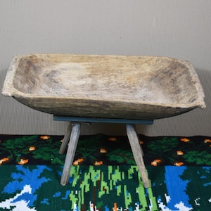 Antique Dough Bowl - Large Hand Carved Wood Dough Bowl - Primitive Rustic Wooden Bowl - Decorative Handmade Wood Bowl - Kitchen Decor