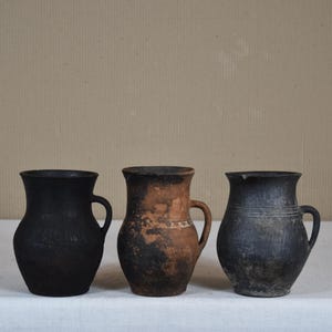 Vintage Clay Pot - Rustic Handmade Ceramic Vase - Antique Terracotta Bowl - Primitive Pottery Jug - Wabi-Sabi Clay Vessel - Clay Home Decor